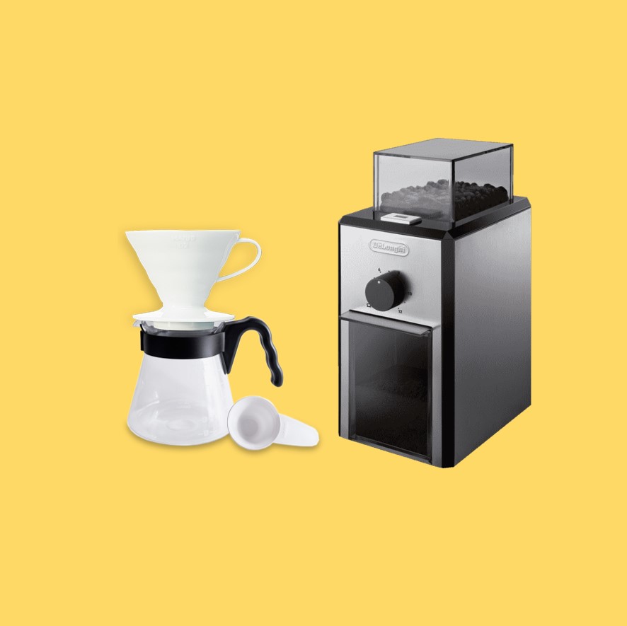 Kit Cafetière Hario V60 + Moulin électrique + Café Bio